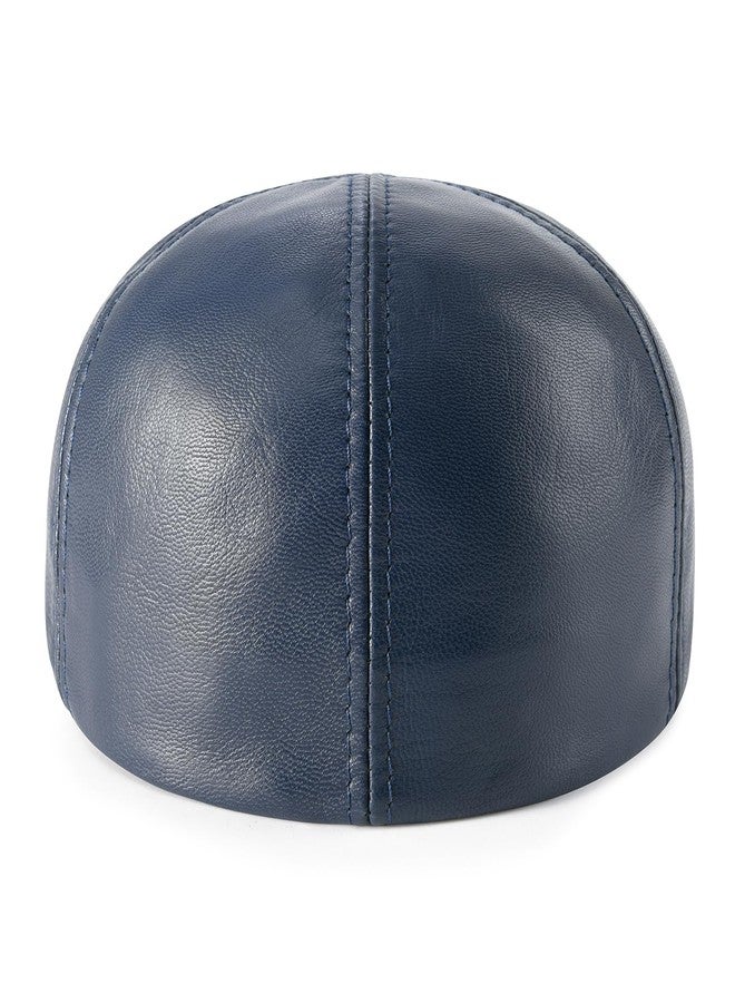 VOBOOM Leather Ivy Newsboy Caps 6 Panel Cabbie Beret Hat (7 1/2, Navy) - Image 5